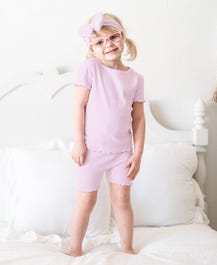 Soft Lilac Snuggly 2pc Ruffled Pajamas