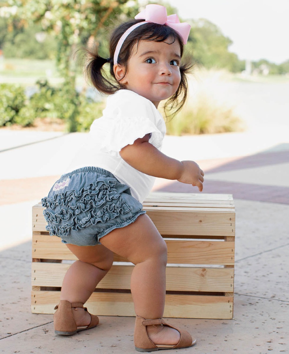 RuffleButts - Light Wash Denim RuffleButt