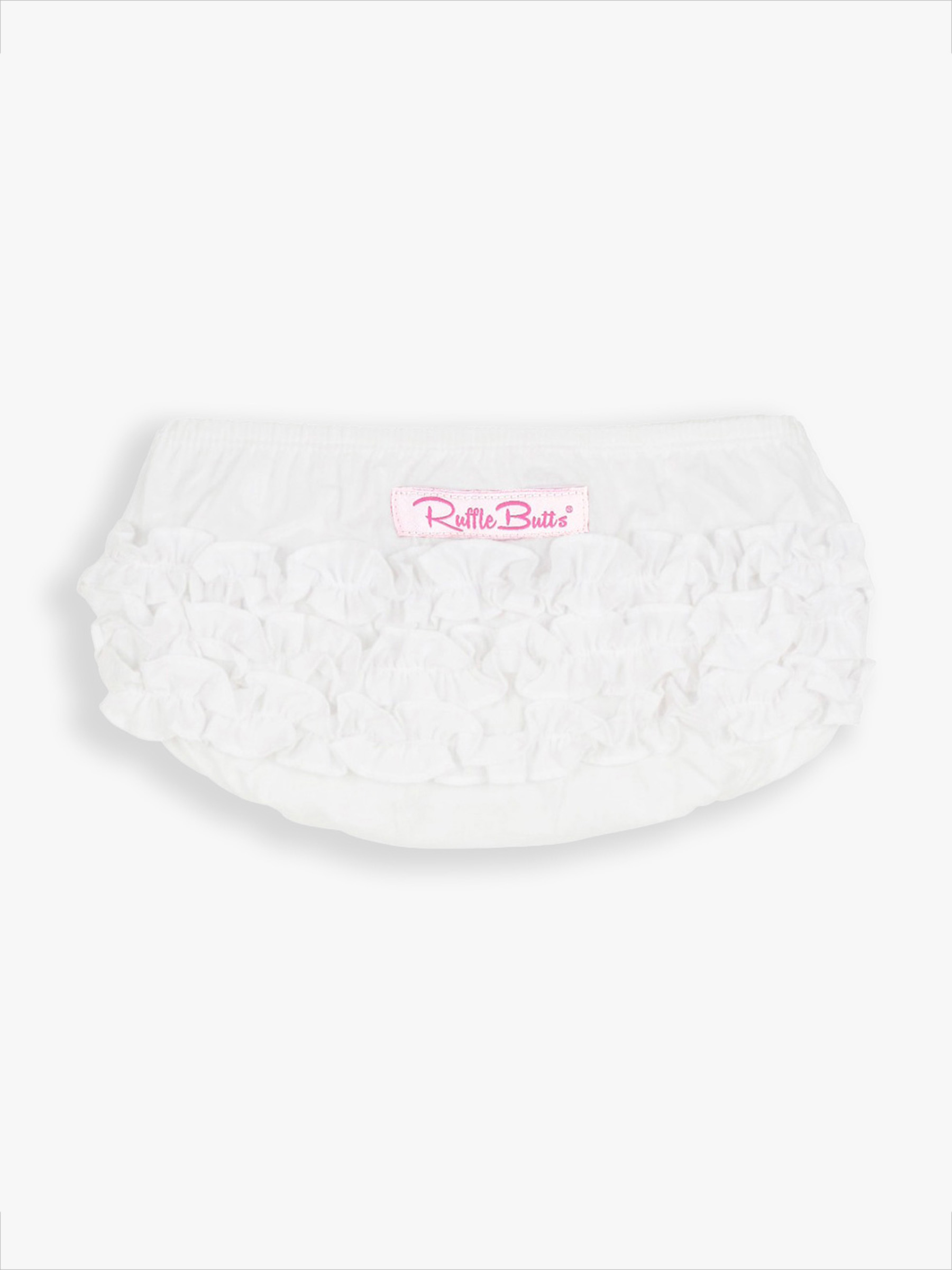 White Woven RuffleButt Bloomer