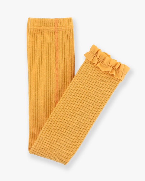 Honey Rib Knit Footless Ruffled Tights