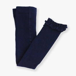 Dark Navy Footless Ruffled Tights
