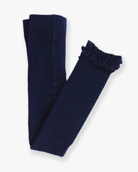 Dark Navy Footless Ruffled Tights