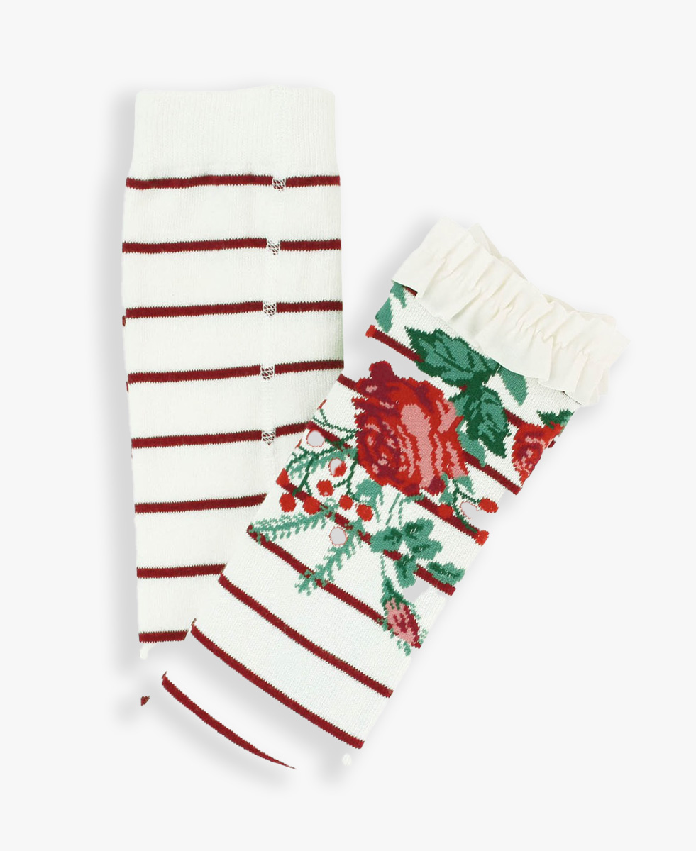 Winterberry Floral Footless Ruffle Tights