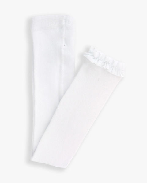 White Footless Ruffled Tights