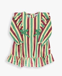Jolly Stripe Ruffle Bow Dress