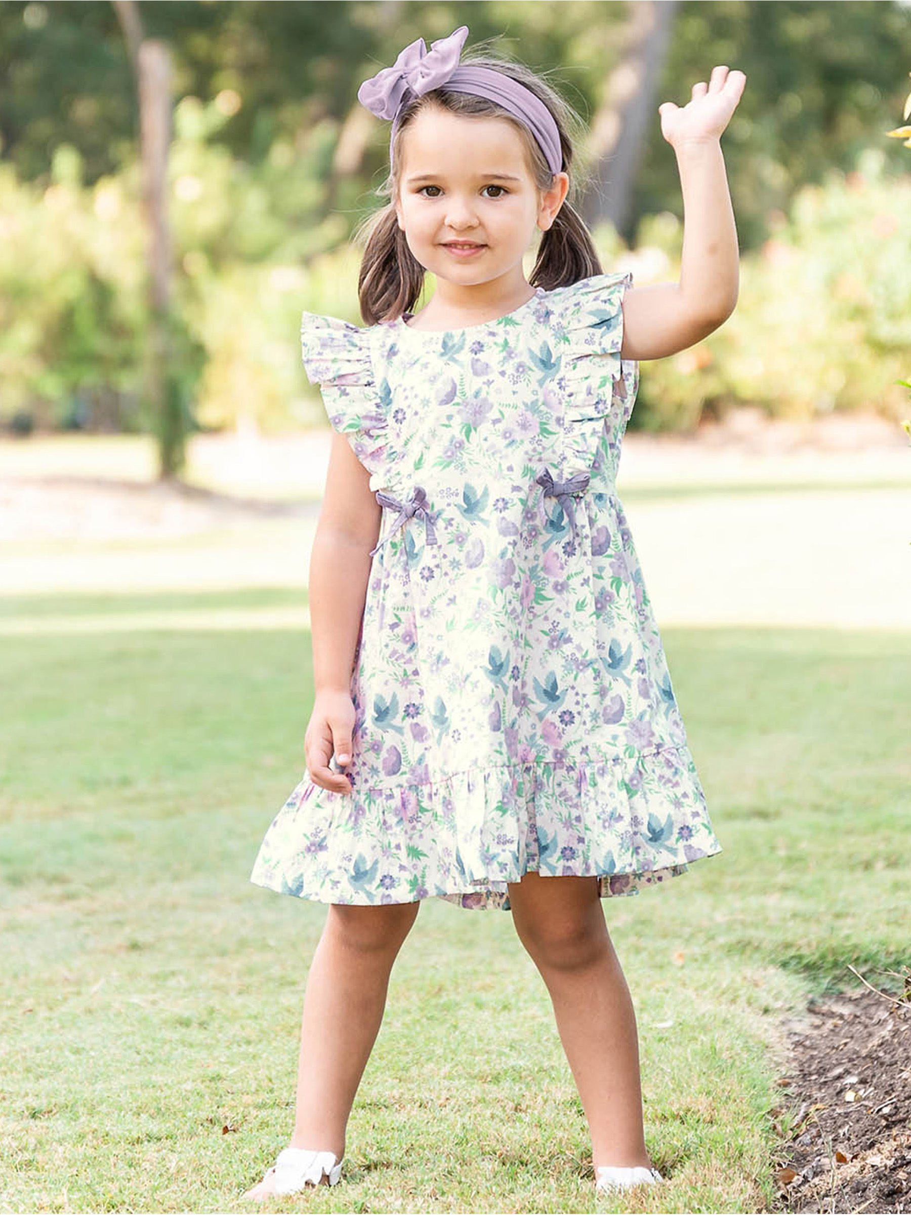Hello Spring Sleeveless Pinafore Bow Dress