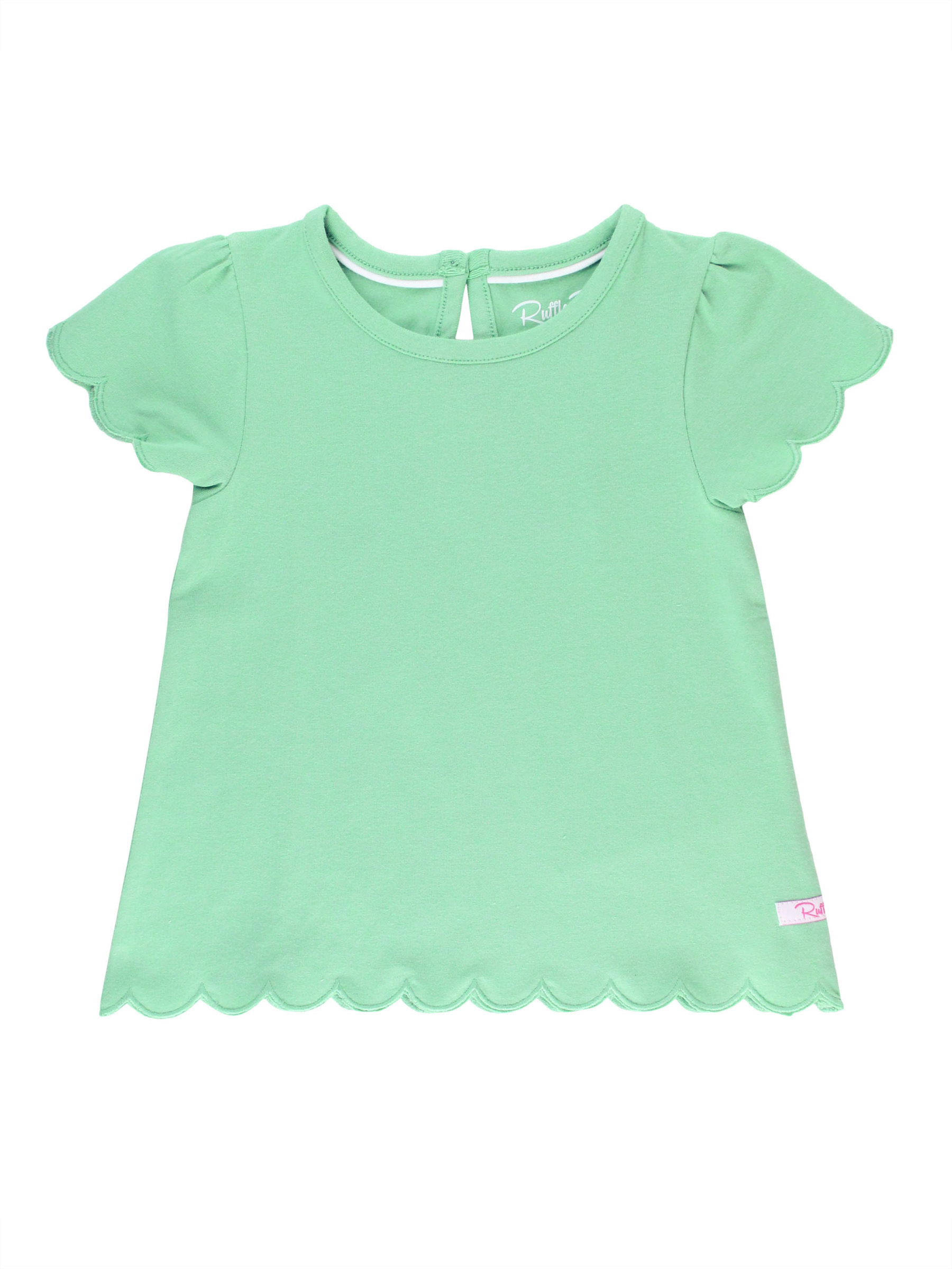 RuffleButts Dusty Jade Scallop Tee
