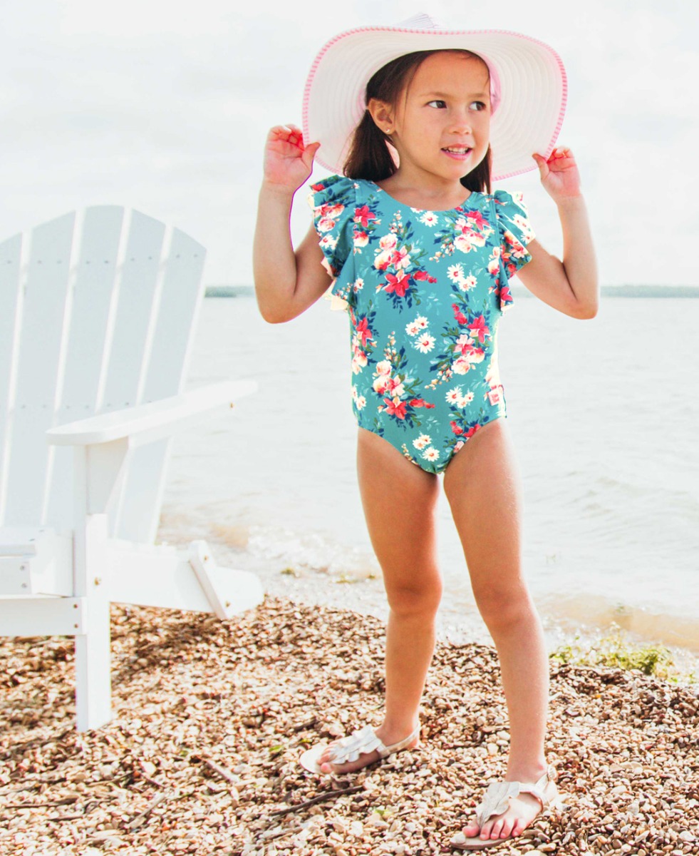 Fancy Me Floral Butterfly Sleeve One Piece