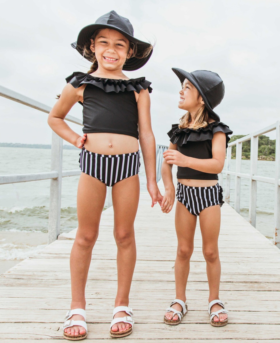 Island Dream Coral Stripe Ruffled Tankini