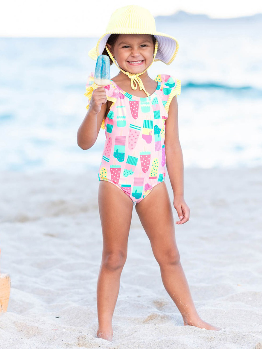 Ice Cream Social Ruffle V-Back One Piece