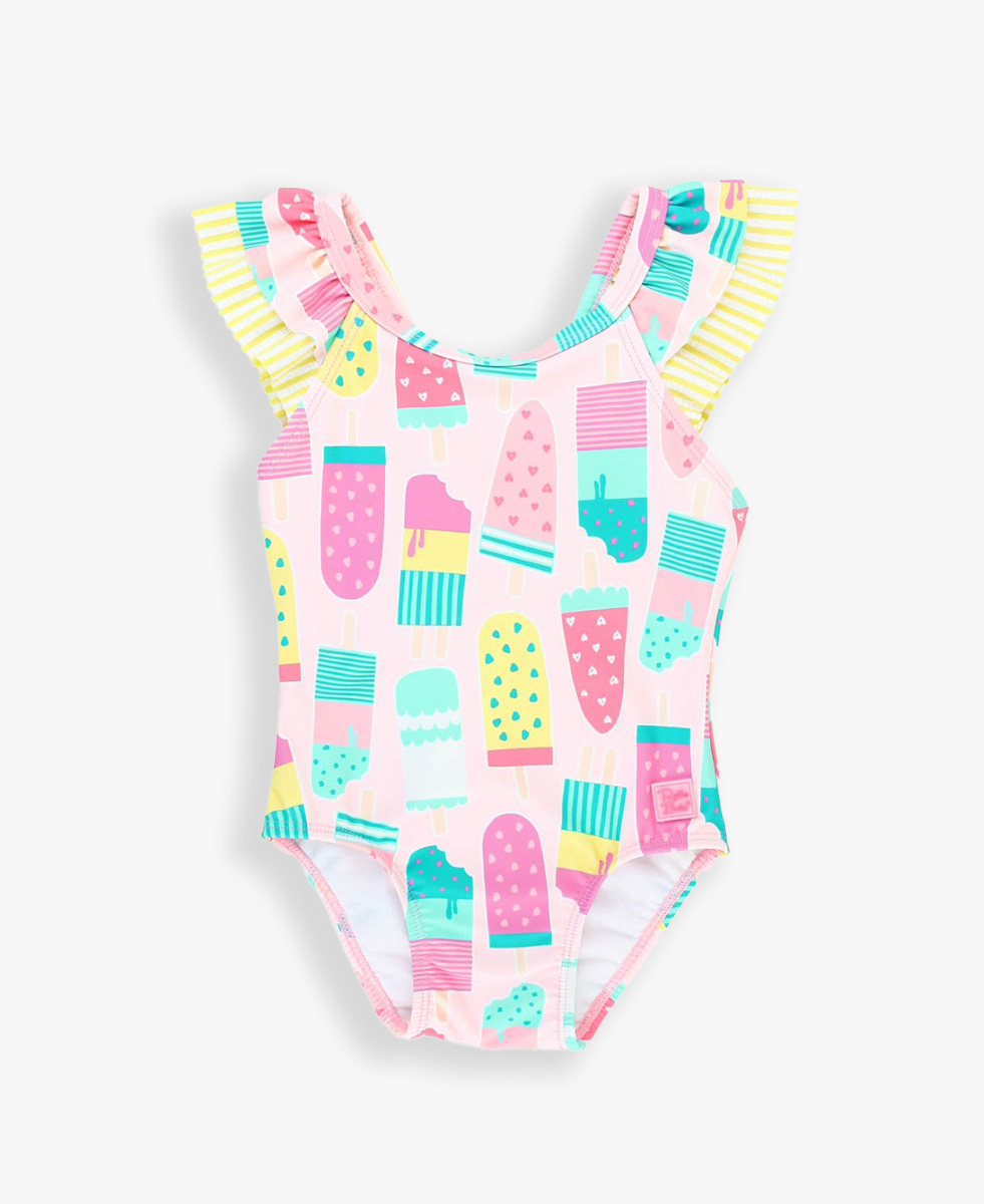 Ice Cream Social Ruffle V-Back One Piece - 3-6m