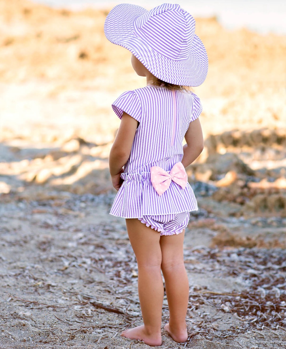 Rainbow Stripe Peplum One Piece