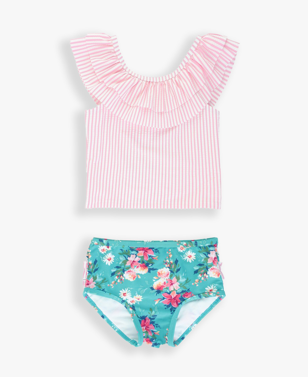 Fancy Me Floral Ruffled Tankini