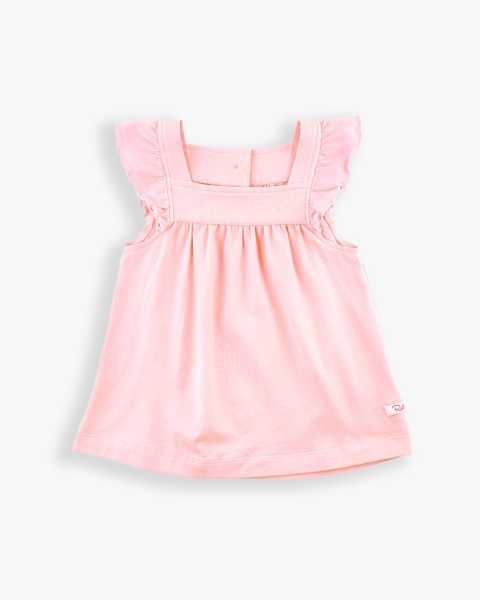 Pink Square Neck Flutter Tank Knit