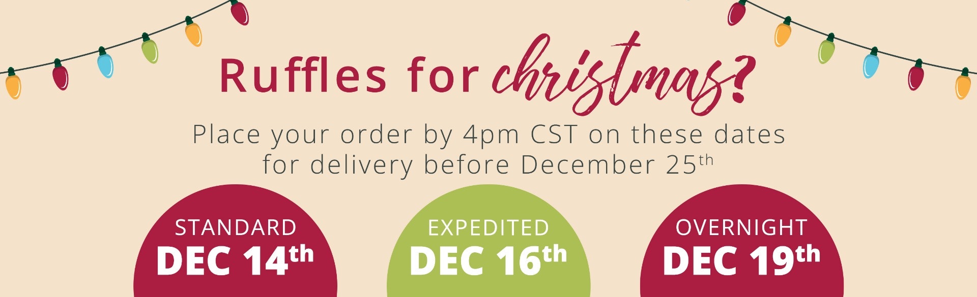 Holiday Shipping Times