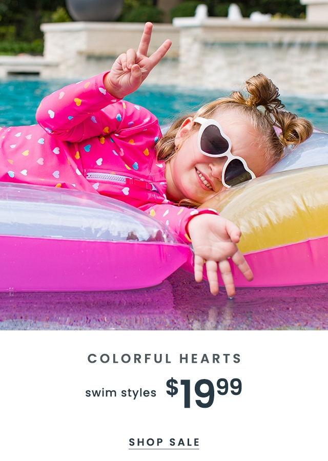 Colorful Hearts Swim Styles $19.99