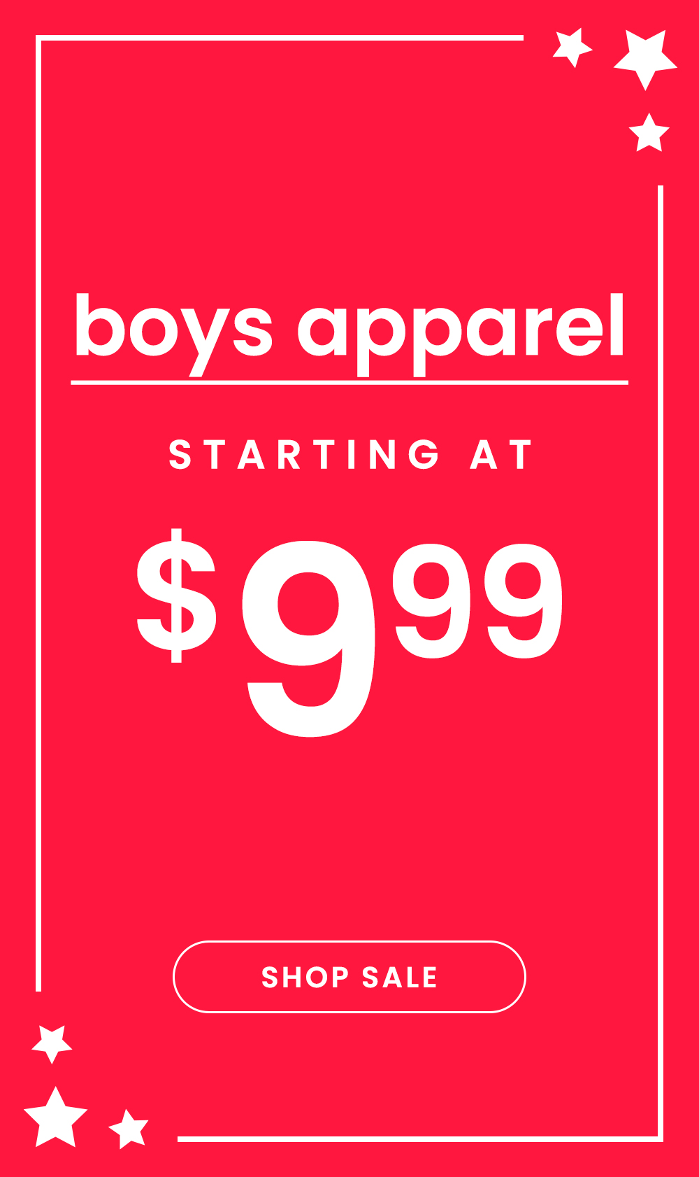 Boys Apparel Starting at $9.99