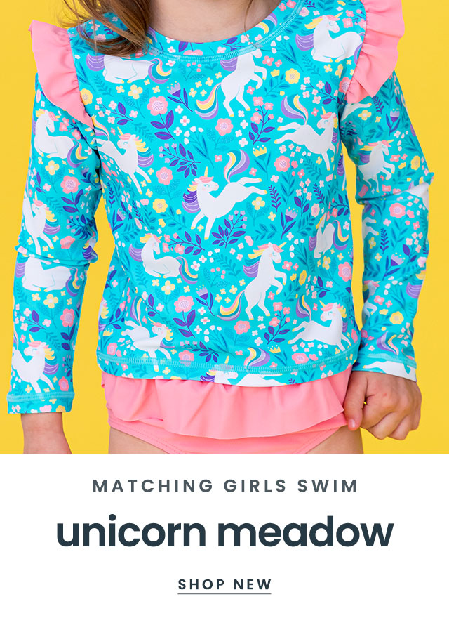 Matching Girls Swim Unicorn Meadow 