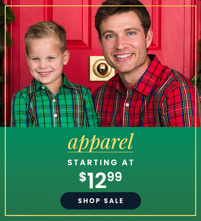 Apparel Starting at $12.99 Shop Sale