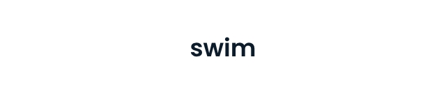 In a dark navy front it reads "Swim"