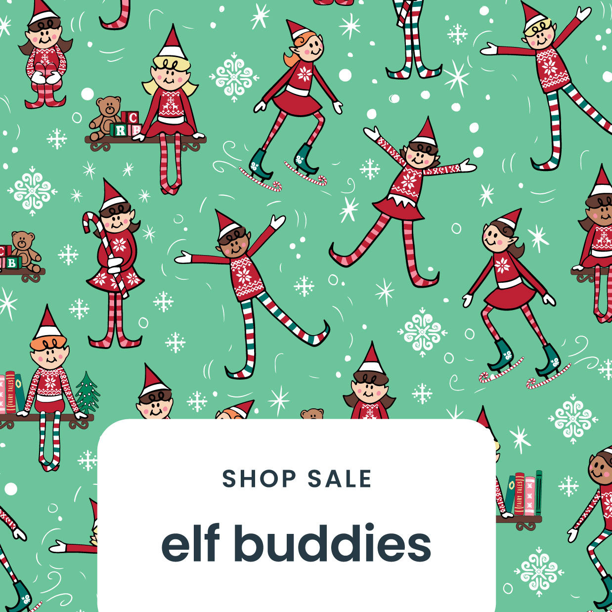 Elf Buddies Christmas Apparel & PJ Print - Shop Now