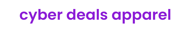 In Purple Font "Cyber Deals Apparel"