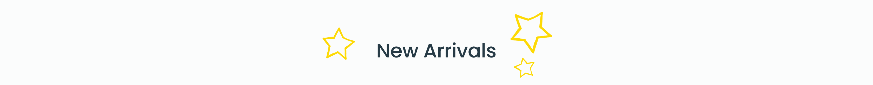 Text reads "new arrivals"