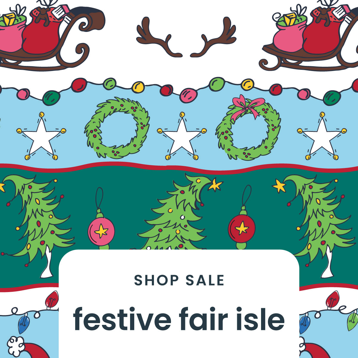 Festive Fair Isle Christmas Apparel & PJ Print - Shop Now