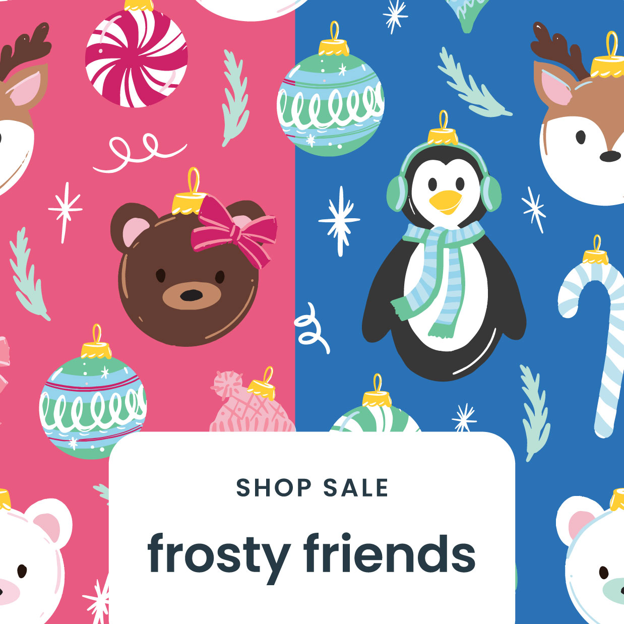 Frosty Friends Christmas Apparel & PJ Print - Shop Now