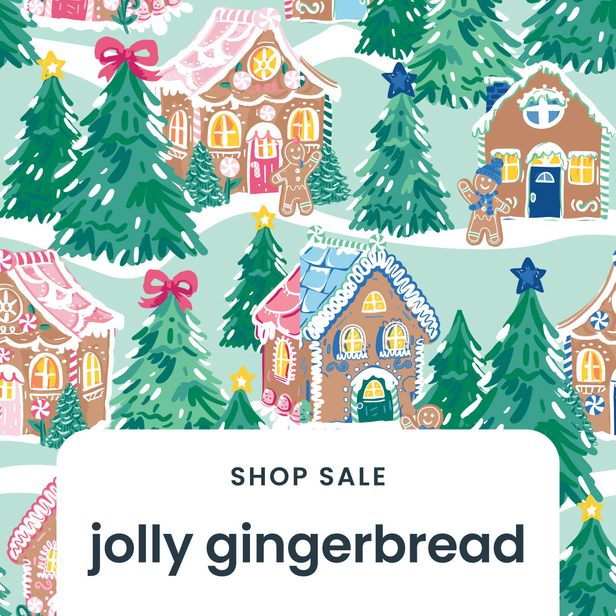 Jolly Gingerbread Christmas Apparel & PJ Print - Shop Now