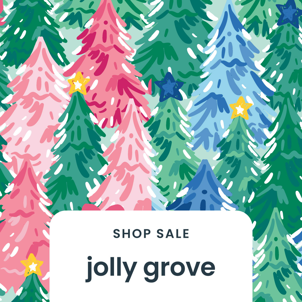 Blue & Pink Jolly Grove Christmas Apparel & PJ Print - Shop Now