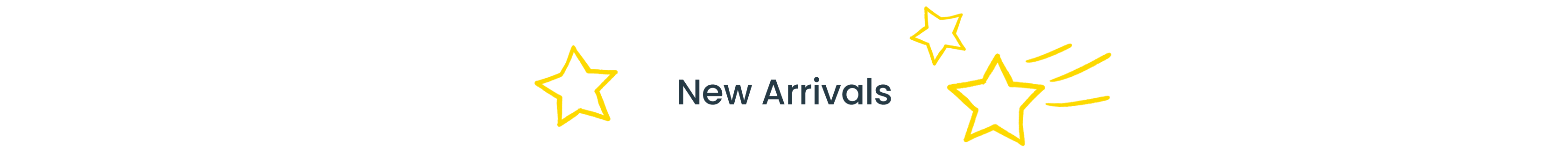 Text reads "new arrivals"