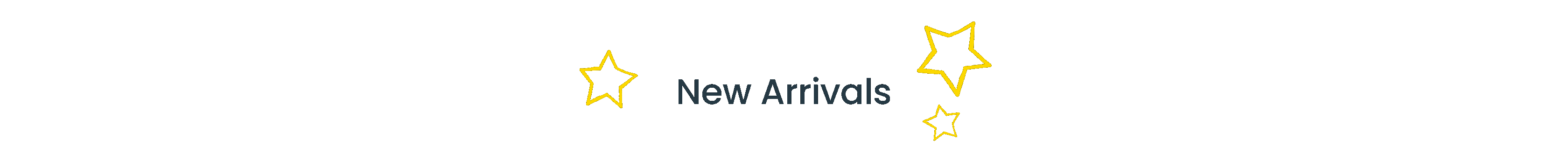 Text reads "new arrivals"