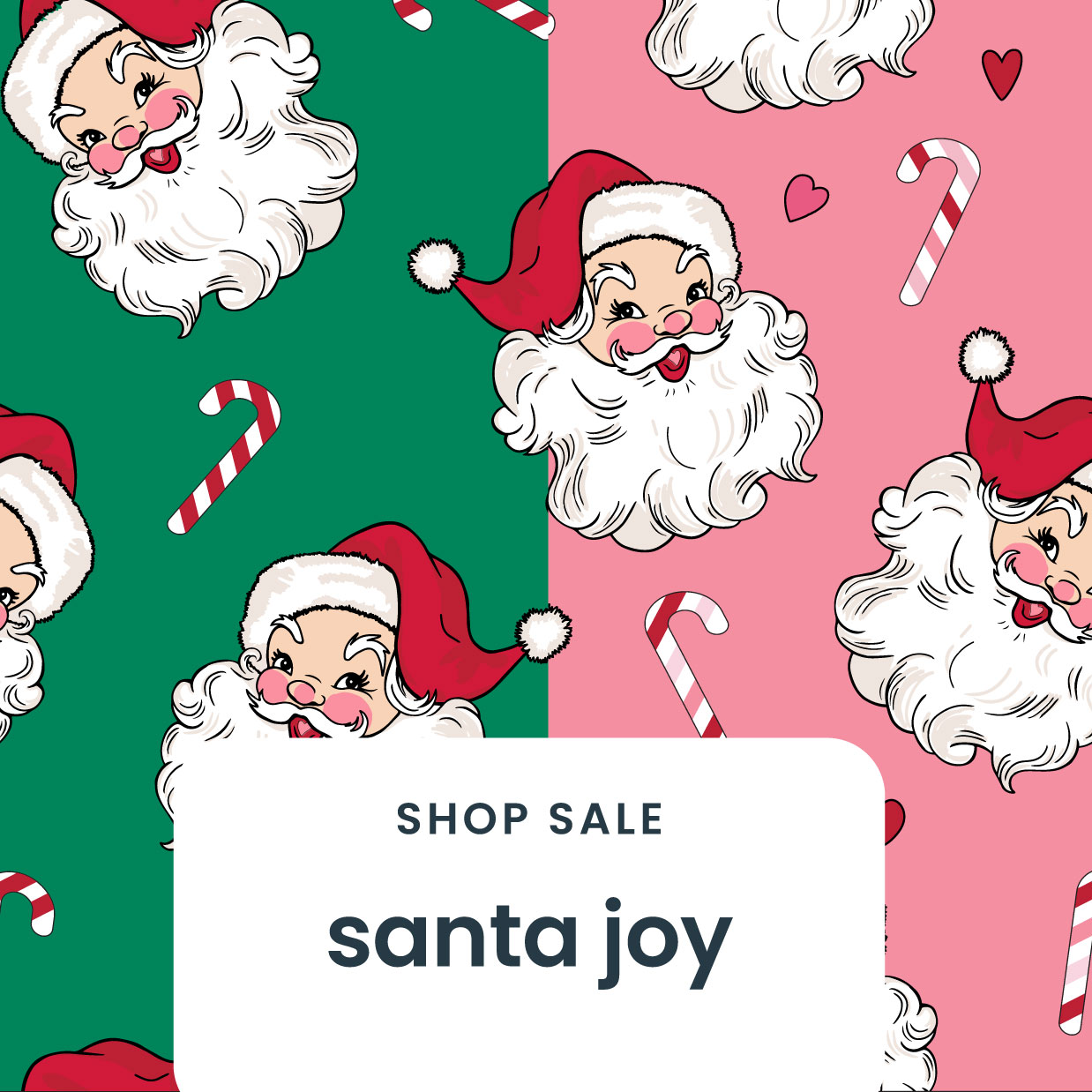 Green & Pink Santa Joy Christmas Apparel & PJ Print - Shop Now