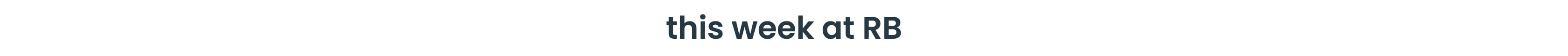 This Week at RB