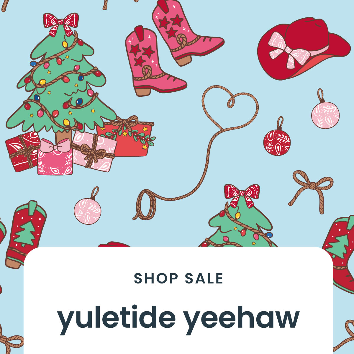 Yuletide Yeehaw Christmas Apparel & PJ Print - Shop Now